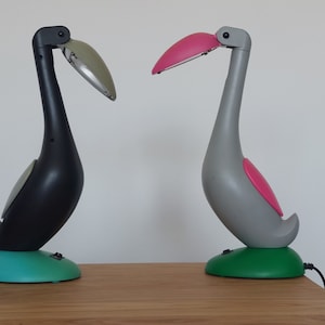 Lámpara Flamingo Pop Art, Lámparas infantiles pájaros, Diseño Especial, Modelos Coleccionables Escandinavos, lámpara de escritorio plegable