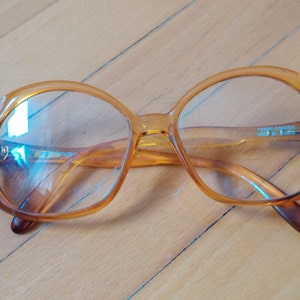 Vintage Terri Brogan 8778 OPTYL Jaune Rouge Ovale Lunettes Monture NOS
