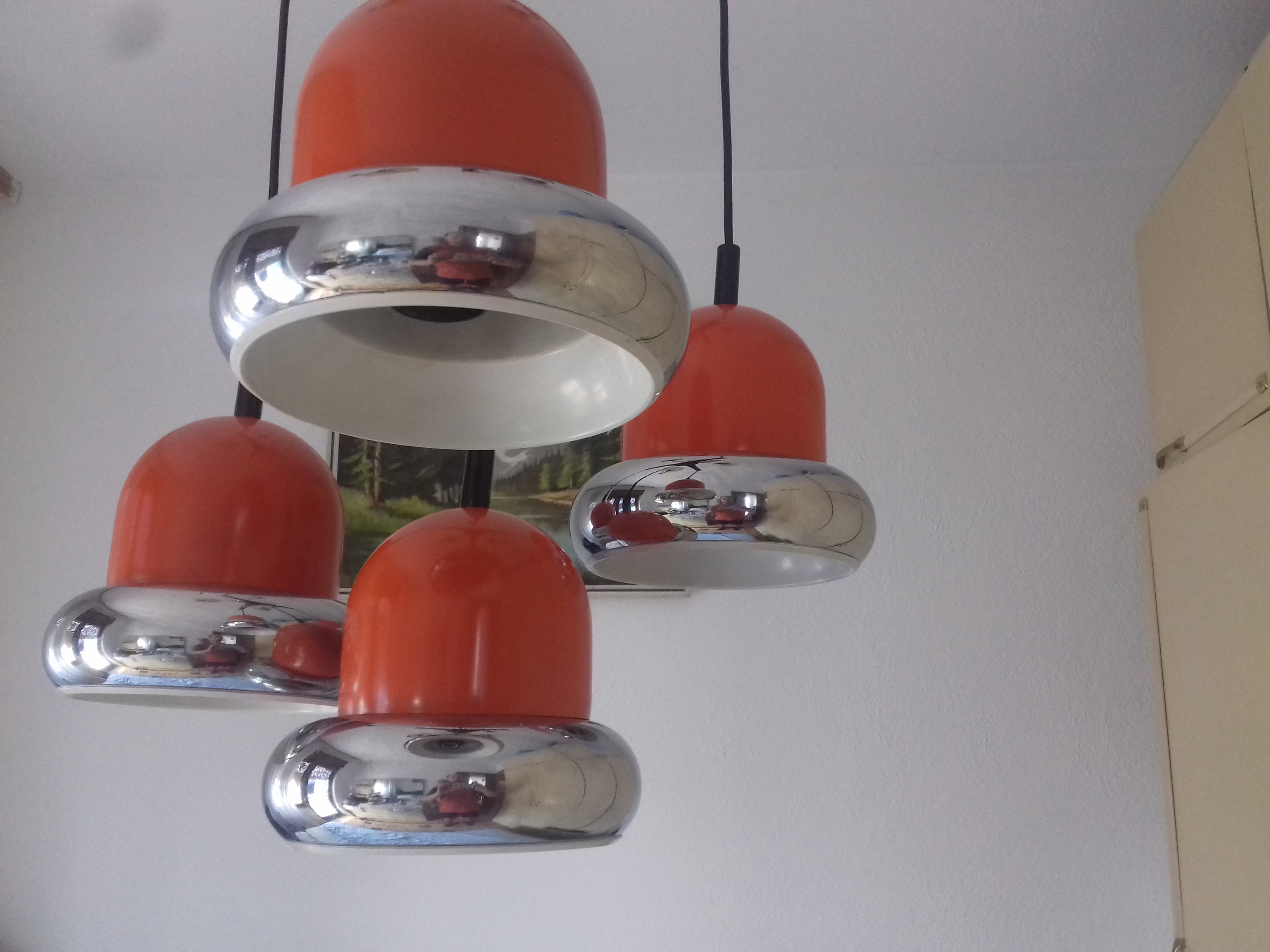 ヴィンテージ アトミック ペンダント ランプ / 70 年代の 4 つの