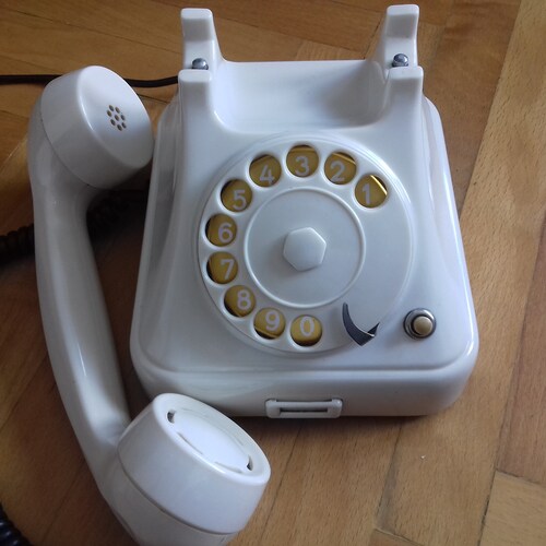 Vintage White Bakelite Rotary Telephone ATA 11 by Iskra shops Yugoslavia from 50s