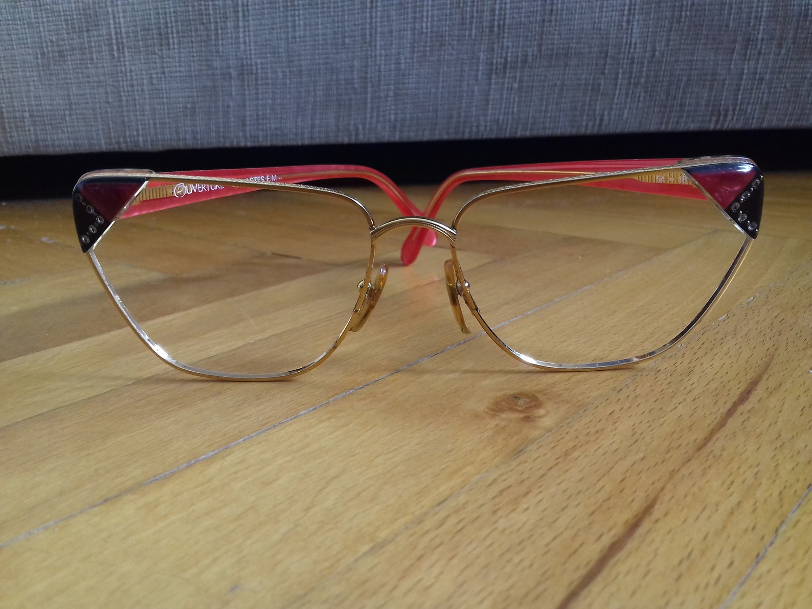 Vintage Italian Glasses Frames With Rhinestoneouverture by Etsy UK