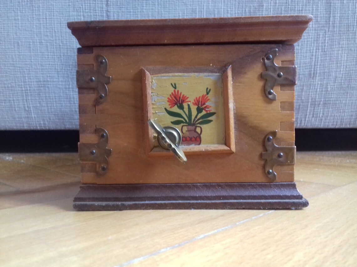 Vintage Wooden Music Box With Reuge Swiss Movement 60's Etsy