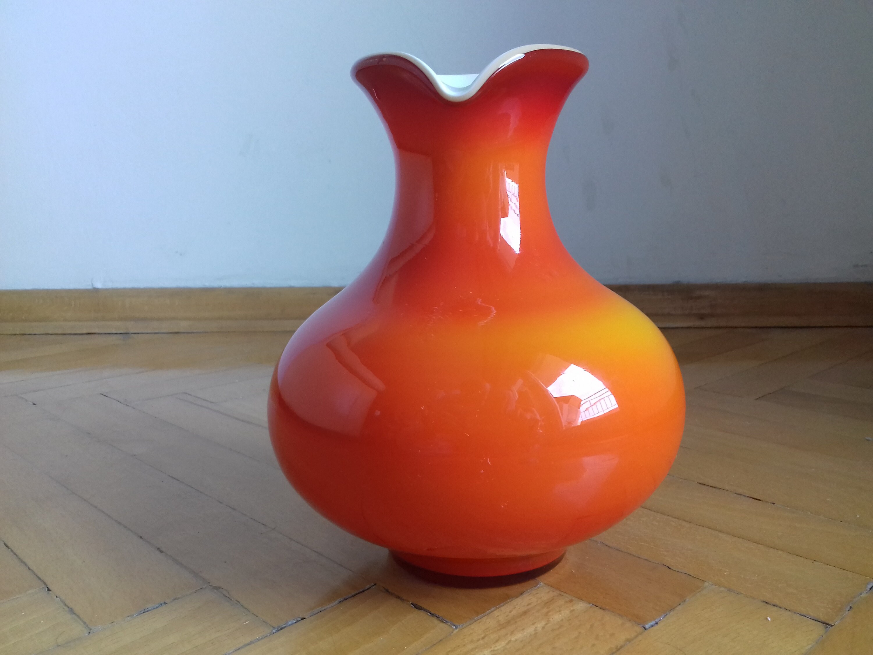 Vintage Cased Glass Vase. Retro Modern Vase From - Etsy