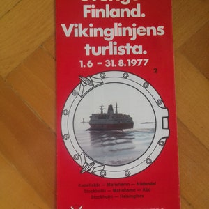 Folheto VIKING LINE Suécia Finlândia 1977
