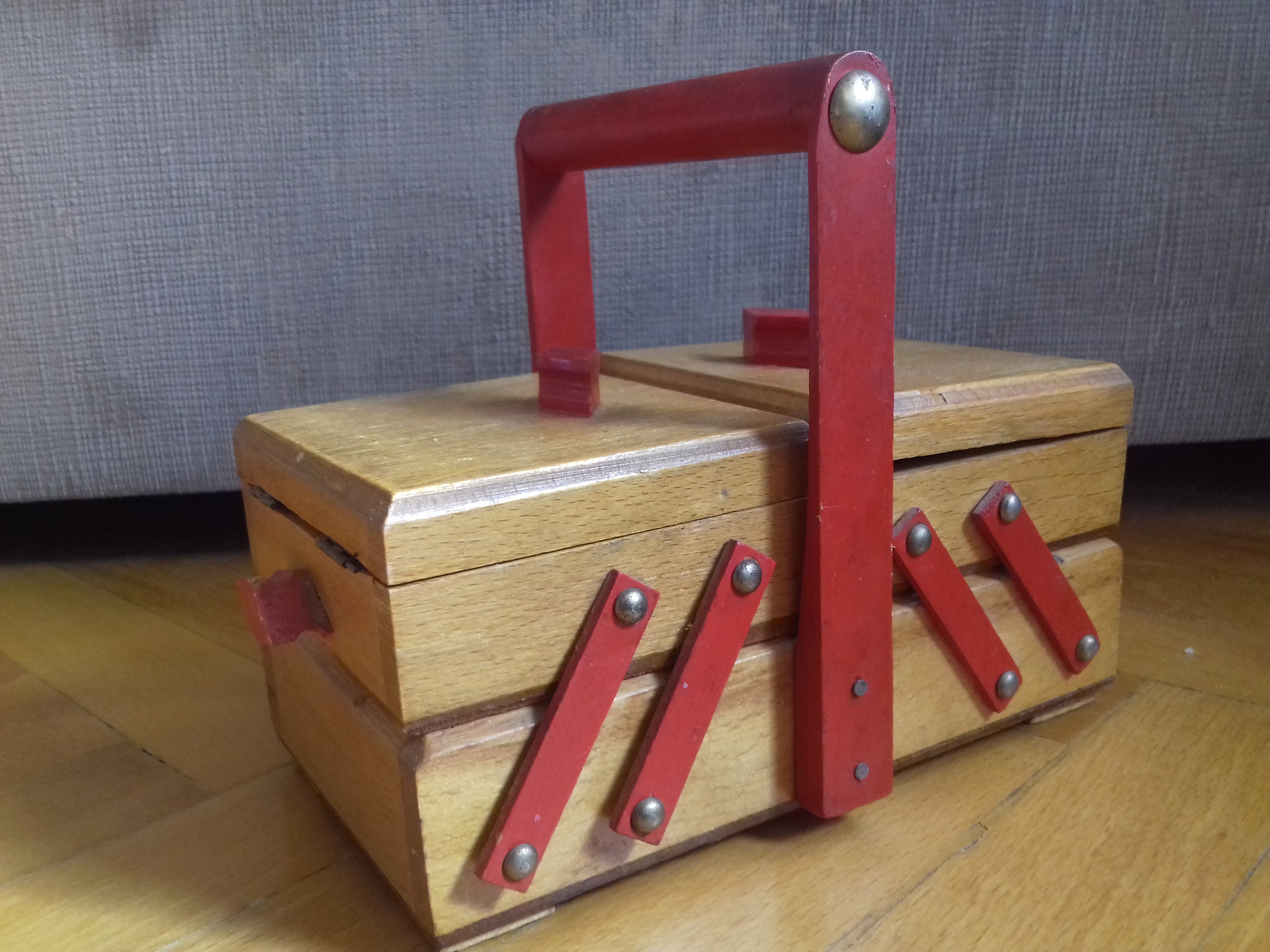 Vintage Small Sewing Basket Sewing Box Knitting Storage Etsy