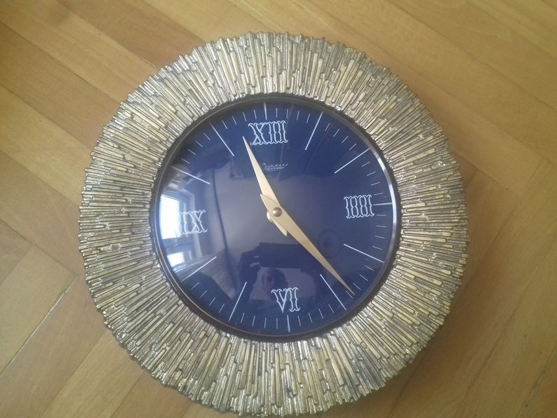 Vintage West Germany Wall Clock Richter Electric /sunburst Etsy