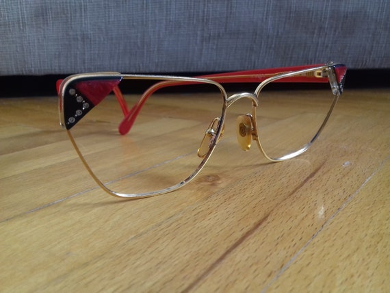 A fondo Examinar detenidamente derrocamiento Monturas de gafas italianas vintage con Rhinestone-Ouverture - Etsy México