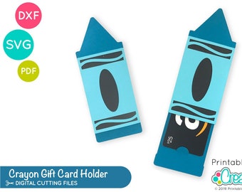 Porte-cartes cadeau crayons de couleur fichier SVG D015 - svg dxf & pdf - cadeau de professeur d'école SVG appréciation de professeur
