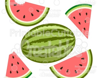 Summer Watermelon SVG Cutting Files & Clipart E143 - Includes Limited Commercial Use!