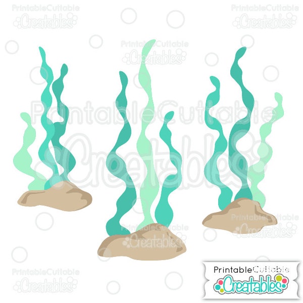 Seaweed SVG Cut File & Clipart E155 - Includes Limited Commercial Use!