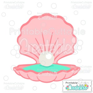 Palourde avec Pearl SVG Cut File & Clipart E160 - svg, dxf, png - Inclut une utilisation commerciale limitée! coquille svg, plage svg, palourde svg,
