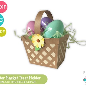 Porte-friandises de panier de Pâques SVG File D040 - svg dxf & pdf - Inclut une utilisation commerciale limitée!