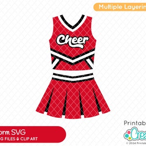 Cheer Uniform SVG Cut Files & Clipart E815 - Includes Limited Commercial Use!