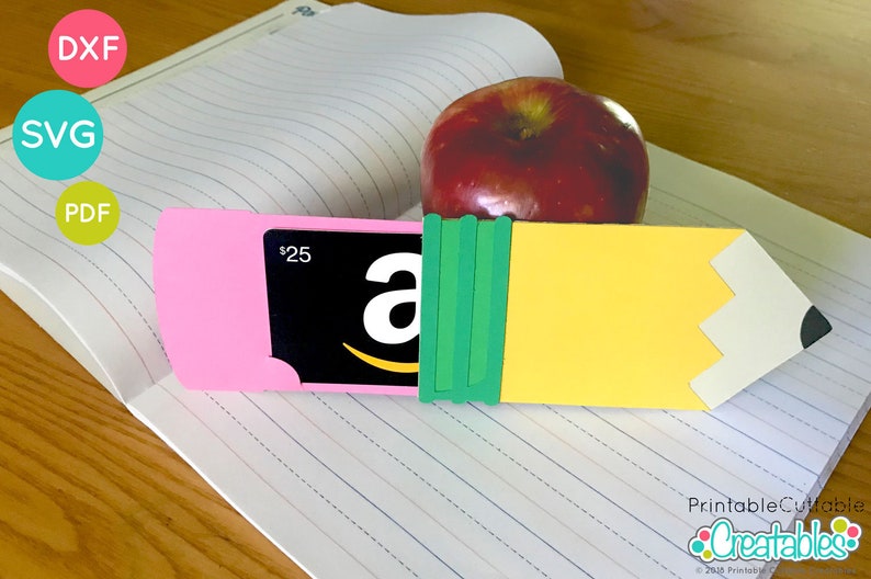 Download Pencil Gift Card Holder SVG File D014 Gift Card Holder Svg | Etsy