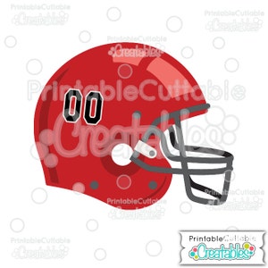 May include: A red football helmet with a black face mask and the number "00" on the side.