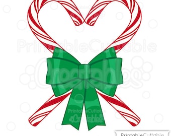 Candy Cane Heart SVG Cut File & Clipart - Includes Limited Commercial Use!