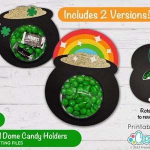 St. Patrick&#39;s Day Pot of Gold Dome Candy Holder SVG File D122 - svg dxf & pdf  - sweet candy dome holder with opening mechanism