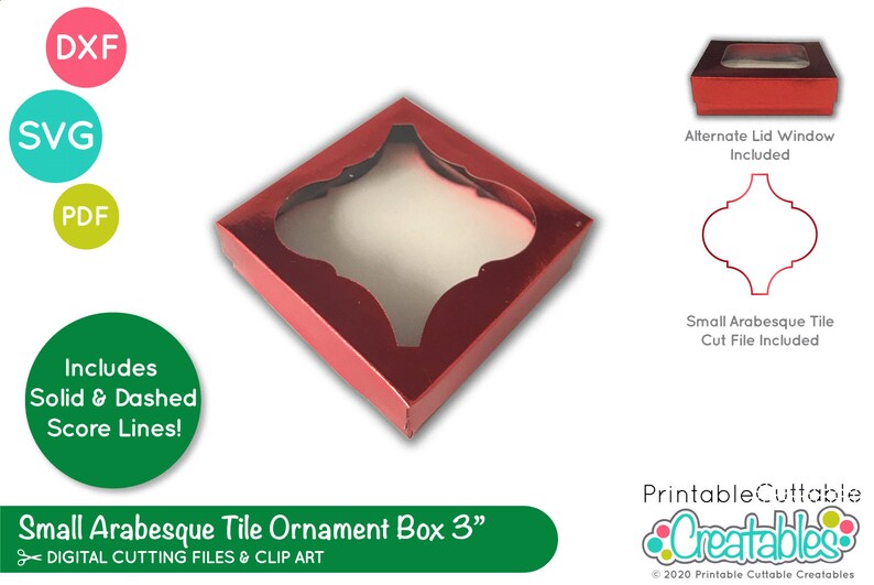 Download Small Arabesque Tile Ornament Box SVG File D053 svg dxf ...