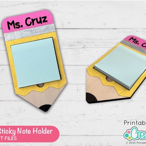 Pencil Sticky Note Holder Laser Cut File L004 - svg / dxf / eps / ai  - Includes Limited Commercial Use