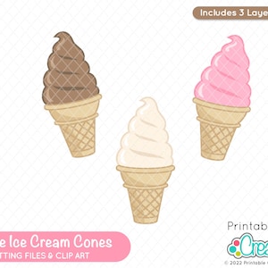 Soft Serge Eistüte SVG Cut File & Clipart E277 - beinhaltet begrenzte kommerzielle Nutzung!