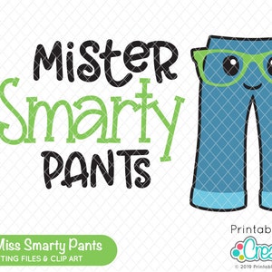 Mister Smarty Pants SVG Cut File & Clipart E487 - SVG DXF files for Silhouette + Cricut - Includes Limited Commercial Use!