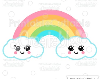 Cute Rainbow SVG File Clipart E362 - svg, dxf, png, for Cricut, Cameo Cutting Machines - Includes Limited Commercial Use!
