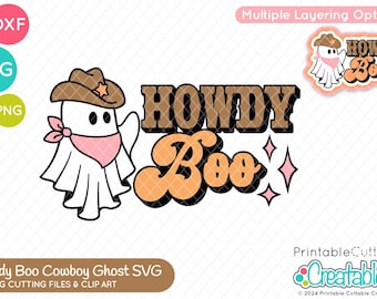 Howdy Boo Cowboy-Geist SVG-Datei für Cricut & Silhouette T392 - Western-Halloween SVG-Schnitt-Datei für Cricut Silhouette