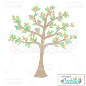 Waldblumenbaum SVG Schnittdatei & Clipart - beinhaltet limitierte kommerzielle Nutzung!