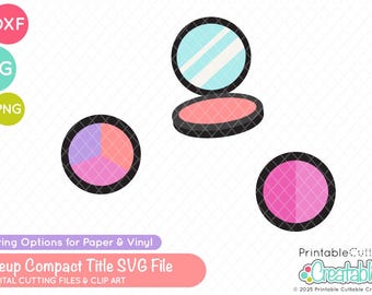 Makeup Compact SVG Cut Files / Clipart E860 - svg, dxf, printable png - Kommerzielle Nutzung Cut File für Cricut + Silhouette