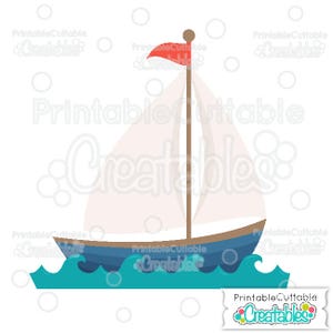 Sailboat SVG Cut File & Clipart E292 - Includes Limited Commercial Use!