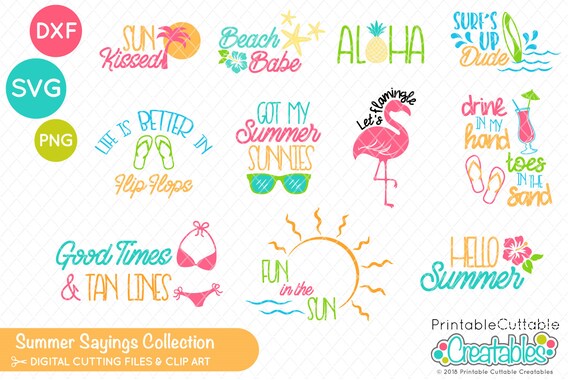 Download Summer Sayings Svg Bundle Wts004 11 Svg Dxf Cut Files Etsy