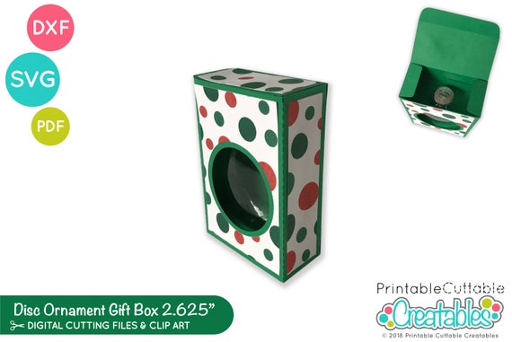 Flat Disc Ornament Box Svg File 2 625in D036 Svg Dxf Pdf Etsy
