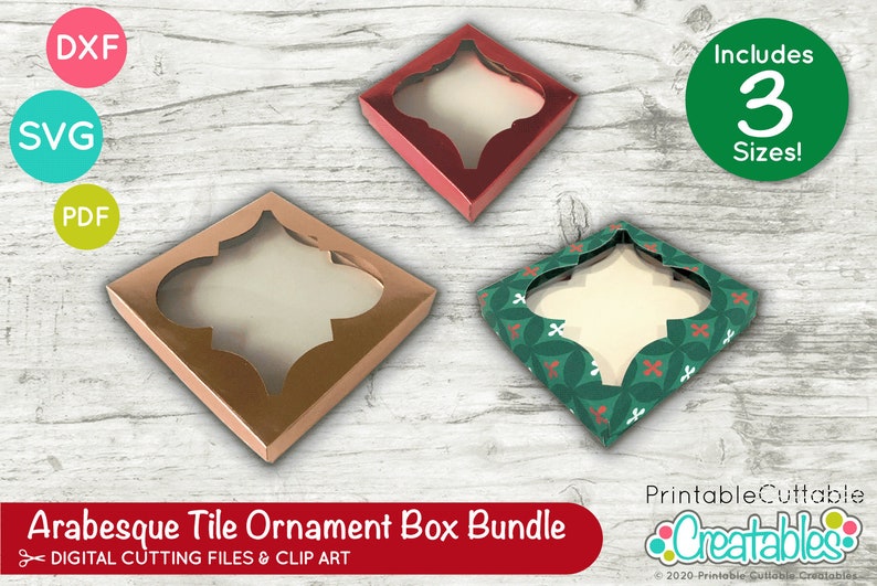 Arabesque Tile Ornament Box SVG File Bundle D055 Svg Dxf Pdf  Etsy