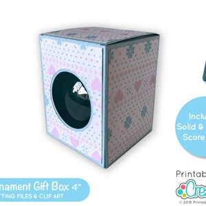 4" Round Ornament Box SVG File D033 - svg dxf & pdf - Beinhaltet begrenzte kommerzielle Nutzung!