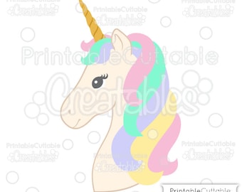 Unicorn Head SVG, DXF Cut File & Clipart E350 - Includes Limited Commercial Use!
