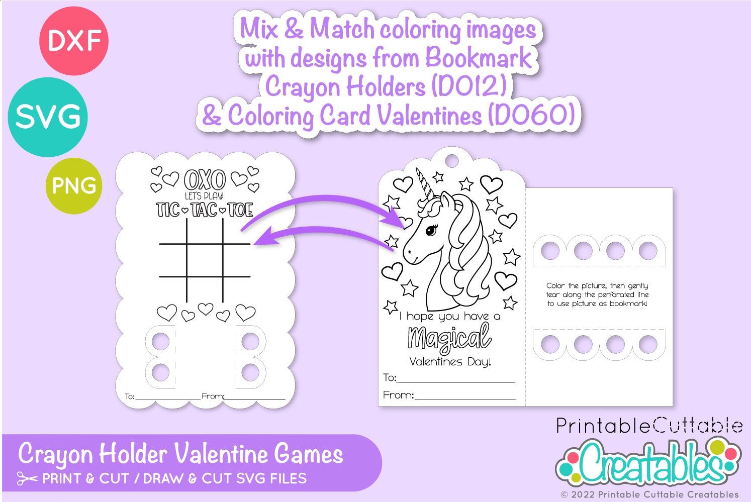Crayon Holder Valentine Games SVG File D079 Valentine Etsy