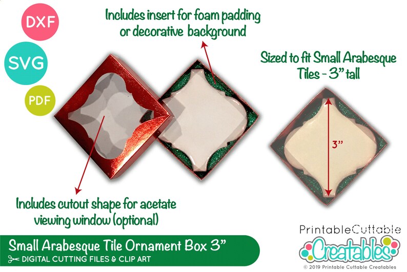 Download Small Arabesque Tile Ornament Box SVG File D053 svg dxf ...