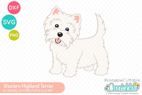 West Highland Terrier Dog Svg Cut File Clipart E231 Svg Etsy