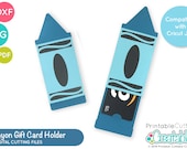 Crayon Gift Card Holder SVG File D015 - svg dxf & pdf  - School Teacher Gift SVG Teacher Appreciation Svg