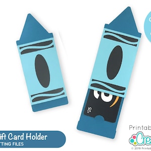 Crayon Gift Card Holder SVG File D015 - svg dxf & pdf  - School Teacher Gift SVG Teacher Appreciation Svg