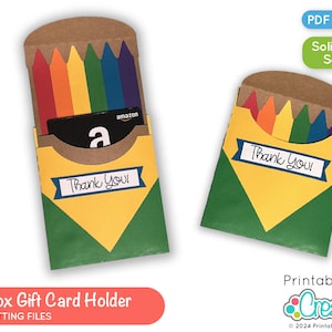 Crayon Box Titular de la tarjeta de regalo Archivo SVG D154 - svg dxf & pdf - Regalo del maestro de escuela SVG Apreciación del maestro Svg