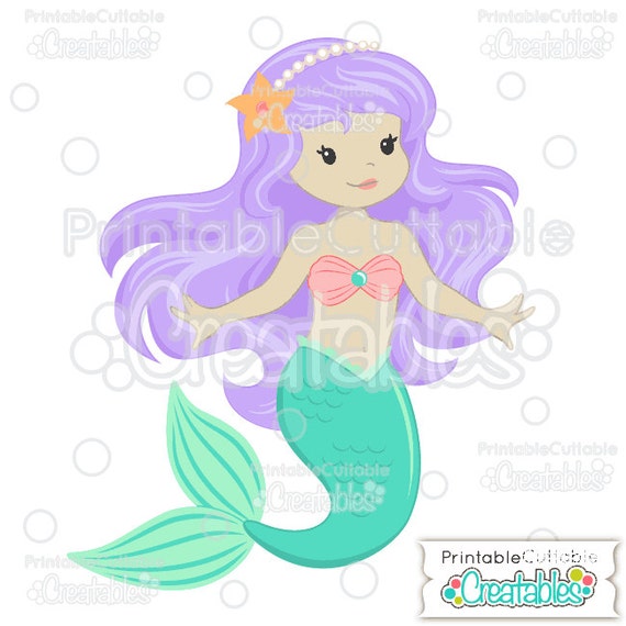 Download Cute Mermaid SVG Cut File & Clipart E154 Includes Limited ...