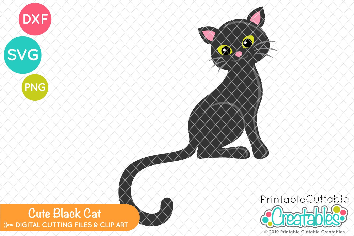 Cute Black Cat SVG Cut File & Clipart E194 Includes Limited | Etsy