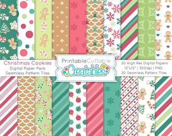 Weihnachtsplätzchen - Traditionelles Digital Paper Pack Nahtlose Muster PP041 Printable Scrapbook Papier - Beinhaltet eine begrenzte kommerzielle Nutzung!