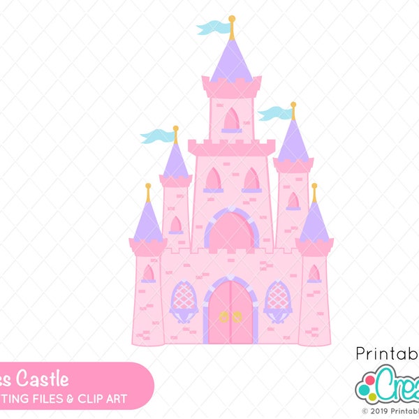 Princess Castle SVG Cut File & Clipart E529 - SVG DXF files for Silhouette + Cricut - Includes Limited Commercial Use!