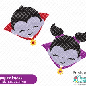 Süße Vampir Gesichter SVG Cut File & Clipart E410 - SVG DXF Dateien für Silhouette + Cricut - beinhaltet limitierte kommerzielle Nutzung!