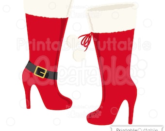 Stiletto Christmas Boots SVG Cut File & Clipart - Includes Limited Commercial Use!