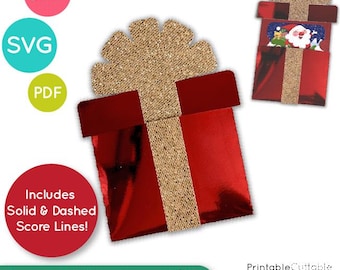 Geschenk Kartenhalter SVG-Datei D163 - Weihnachten SVG Schnittdatei dxf & pdf - SVG-Dateien für Cricut + Silhouette