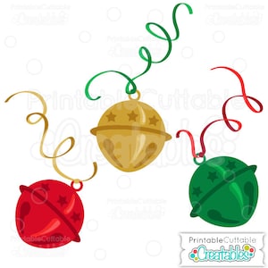 Christmas Sleigh Bells SVG Cut File & Clipart - Comprend une utilisation commerciale limitée!
