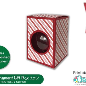 3,25 "Rund Ornament Box SVG-Datei D032 - svg dxf & pdf - Weihnachtskugel Box SVG beinhaltet begrenzte kommerzielle Nutzung!